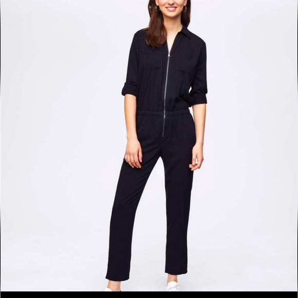 LOFT Pants & Jumpsuits Loft Black Jumpsuit Size S Poshmark